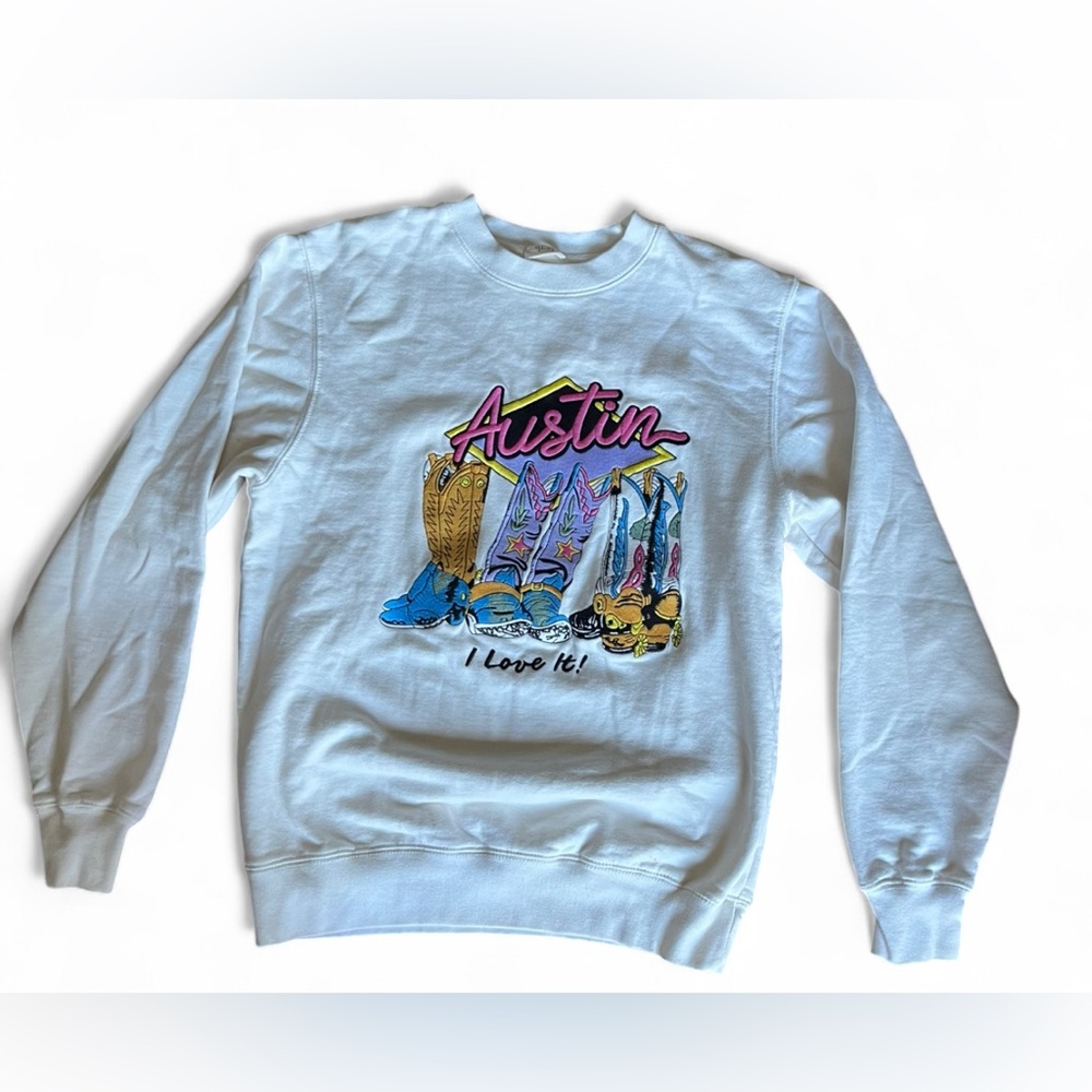 Brandy Melville John Galt “I Love It” Austin Vintage Pullover